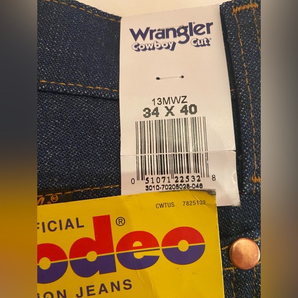 NWT Wrangler Pro Rodeo Jeans Mens 34 x 40 Competition Cowboy Cut - Picture 5 of 6